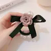 Cuerda para el pelo de Camelia dulce francesa banda de goma de lazo de alta calidad cuerda para el pelo flor dulce Anillo para el pelo de Perla accesorios para el cabello