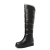 Sapatos de Algodão Quente de Inverno para Comércio Exterior, Botas Longas Acima do Joelho, Botas de Neve, Botas de Couro com Solado Grosso Femininas, Sapatos de Algodão com Lã Espessa, Botas Altas