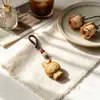 Pingente de chave de carro de sândalo, pingente de celular, acessório para bolsa, conta luminosa, amuleto da sorte, ornamento retrô, acessório unissex