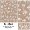 Novos Adesivos de Manicure Popular com Laço Embossado 5D Redanco Adesivos Estéreo para Unhas Dr-1167