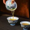 Tigela Única com Tampa, Tampa de Copo Prensada à Mão, Porta-Panela, Conjunto Pequeno de Chá Jingdezhen, Conjunto Pessoal de Chá Kung Fu para Casa
