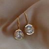 Cao Shi Rodada Grande Brincos de Diamante Simples Estilo Frio Moda Brincos Coreano Feminino Dongdaemun Elegante Internet Brincos de Celebridades