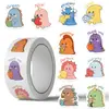 500 Pegatinas/Rollo Dibujos Animados Transfronterizas Adhesivas Al Por Mayor Rollo de Pegatinas para Diario Pegatinas de Sellado para Regalo de Vacaciones Pegatinas de Regalo