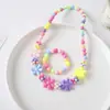 Nuevo Set de Collar y Pulsera para Niños Color Acrílico Joyería para Niñas Set de Collar y Pulsera