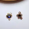 Cor dourada que não desbota zircônia cravejada micro redonda planeta duplo pendente brincos DIY grampos de cabelo guirlandas todos os acessórios de joia com borla