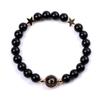 Pulseira Transfronteiriça Nova de Areia Azul 10mm Doze Constelações para Homens e Mulheres Nova Pedra Preta Brilhante Lua Estrela Contas Mão