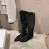 Versión de piel de vaca~Nuevas botas Shibuya 2026, punta en V, interior que aumenta la altura, tacón grueso, botas de montar de caña alta, botines estilo western para mujer