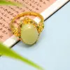 1001 Anéis Ajustáveis Simples Retrô Variados para Homens e Mulheres com Cabochão de Jaspe Hetian Natural Incrustado Atacado