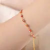 Colar com pingente de gota de óleo colorido contrastante estilo francês, pulseira para clavícula, joias de aço titânio para meninas, conjunto de joias