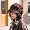 Touca de tricô estilo japonês para mulheres, adequada para outono e inverno, confortável de usar para cabeças grandes, touca de maternidade pós-parto, turbante da moda