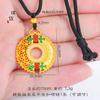 Joyería de oro tienda mismo estilo oro arena Changle colgante hebilla de seguridad esmalte chapado en oro joyería joyería estrellada hecha a mano collar de cuerda negra