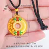 Tienda de oro con oro de arena Changle hebilla de seguridad colgante esmalte chapado en oro joyería joyería estrella hecho a mano collar de cuerda negra