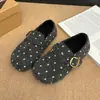 Zapatos de Algodón Peluche 2026 Mocasines Slip-ons Lunares Mules de Tacón Oculto Estilo Perezoso Otoño Invierno Versión Coreana para Mujer