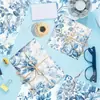 Wx047 Azul Tinta y Blanco Papel Sydney 17g Regalo Dulce Papel de Envoltura a Prueba de Humedad Estilo Chino Papel Decorativo de Flor Grande