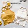 Desejo Puro Sexy Regata de Verão Feminina All-In-One Slim Curta com Decote Halter e Costas Vazadas