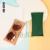 Bolsa de cuero para gafas de alta gama cierre automático de resorte bolsa para gafas de sol bolsa de almacenamiento de moda bolsa para gafas de sol con lámina de acero