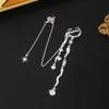 Pendientes largos de lujo con forma de hada y diamantes de imitación para mujer, de una sola pieza, estilo nicho francés, de alta gama, con cara redonda.