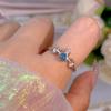 Anillo Antiguo Imitación Aguamarina Topacio Zafiro Anillo Suelto Corona Vintage Accesorios Hanfu Anillo Exquisito