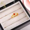 Anillo Ajustable Estilo Chino Vintage con Circonita Azul por Jianyue