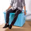 Caja de Almacenamiento de Plástico Caja de Almacenamiento Organizadora Maleta de Almacenamiento Artículos para el Hogar Caja Creativa para Almacenar Edredones Ropa