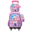 Maleta de ruedas transfronteriza, bolsa exterior de carcasa dura 3D de comercio exterior, lonchera de dibujos animados para escuela primaria, juego de tres piezas de estuche