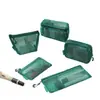 Bolsa de armazenamento em rede transfronteiriça, porta-moedas portátil, nécessaire, bolsa de armazenamento com zíper para cabo de dados, fone de ouvido, batom
