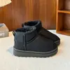 Botas de nieve para niños, nueva colección de invierno 2025: botas de algodón gruesas con forro polar para niñas, zapatos grandes de algodón impermeables para exteriores para niños, de suela suave