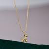 L172 Cachorro Perro Globo Infantil Lindo Collar 3D Cadena Clavícula Acero Inoxidable Chapado en Oro de 14K Estilo Estudiante Niña