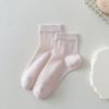 Calcetines Blancos Estilo Ballet para Mujer Verano Calcetines Finos Algodón Puro Malla Transpirable Serie Miu Color Puro Media Caña Verano