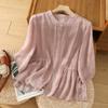 Verão 2026 Roupas Femininas de Algodão e Linho Novos Produtos Linho Tamanhos Grandes Tops Camisas Femininas de Algodão e Linho