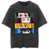 Comércio exterior lavado T-Shirt Hip Hop Demon Slayer Ghost Blade Circundante Animação Verão Casal Manga Curta