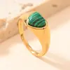 Europa y Estados Unidos joyería transfronteriza de acero inoxidable moda fundición amor incrustado gema piedra natural anillo diseño nicho joyería