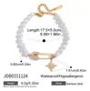 Jieding Acero Inoxidable 316 Abalorios de Estrella con Pedrería Pulsera de Perlas de Imitación Lujo Ligero Nicho Acero de Titanio Joyería Transfronteriza