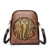 Bolsa Feminina Transfronteiriça, Tendência da Moda Estilo Chinês, Bolsa Pequena, Simples e de Alto Padrão, Versátil e Elegante, Bolsa de Celular Retrô Colorida Lavada para Usar na Cruz