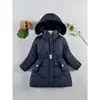 Abrigo de Invierno para Niñas, Chaqueta Gruesa Nueva de Algodón, Longitud Media, Ajuste en la Cintura, Adelgazante, Estilo de Exportación, Fabricante para Niños Mayores