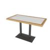 Mesa y silla combinadas para sofá de pared y cubierta, cafetería, restaurante de fideos, restaurante occidental, cadena de qingbar, restaurante comedor, mesa y silla de madera maciza