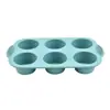 Molde de Silicona para Pastel Listo para Usar del Fabricante, 6 Agujeros Redondos, Molde para Hornear Pasteles Galletas, Molde para Hornear, Utensilios para Hornear