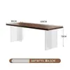 Escritorio colgante acrílico de madera maciza antigua Mesa de comedor de doble uso Madera de fresno Sala de estar Mesa larga Mesa de tablero grande