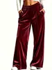 Moda feminina transfronteiriça 2026 Roupas femininas europeias e americanas outono e inverno calças de perna larga de veludo dourado para trabalho, casuais e relaxadas calças fluidas