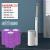 Escova de vaso sanitário descartável para uso doméstico, sem cantos mortos, montada na parede e com cabeças substituíveis - uma ferramenta de limpeza para banheiros