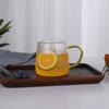 Copo de Vidro Martelado Estilo Japonês com Alça, Copo de Vidro Moderno, Copo de Vidro para Bebidas de Vidro Borossilicato Alto com Padrão Glaciar Estilo Ins