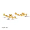 Venta caliente transfronteriza estilo INS europeo y americano pasador de oreja pendientes de botón de estrella de acero inoxidable color oro de 18 quilates personalidad moda pendientes de alta calidad para mujer