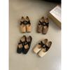 Zapatos Mary Jane de punta cuadrada y boca baja para mujer, primavera y otoño de 2024, estilo francés, retro, suaves, con diseño de hada