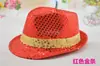 Sombrero Jazz Universal para niños y adultos sombrero de lentejuelas para actuación sombrero de escenario danza sombrero para el Día del Niño
