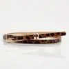 Cinto Estampa de Leopardo para Mulheres, Cinto Decorativo Fino para Ternos, Vestidos, Camisas, Suéteres, Cinto Estreito da Moda, Cinto para Calça sem Furo