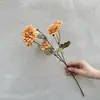 Arreglo de Escena de Flores Artificiales Dahlia Rayada de 5 Cabezas Adorno de Flor Artificial Ramo Decorativo Flor Artificial Realista de Gama Alta
