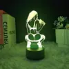 Luz de Noche LED 3D Creativa para Niñas Yoga Sexy, Adornos de Escritorio Luminosos, Lámpara de Mesa LED, Regalo de Atmósfera para Dormitorio y Mesita de Noche