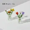 Ornamento de Mesa Flor de Vidro Zibo Feito à Mão, Buquês de Flores Simuladas, Decorações de Escritório de Alto Padrão, Presentes de Aniversário