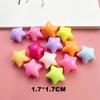 Estrella de cinco puntas de color macarrón brillante, corazón, resina, accesorios, crema, pegamento, bricolaje, funda para teléfono móvil, accesorios para el cabello, horquilla, agujero, zapatos