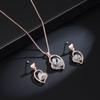 Pendientes de Boda para Novia con Forma de Corazón de Melocotón Más Vendidos Transfronterizos Conjunto de Joyería Dulce Versátil Collar y Pendientes para el Día de San Valentín